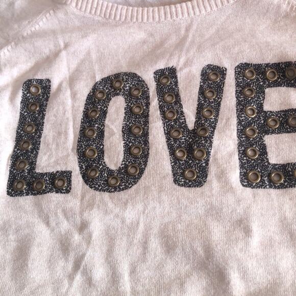 NWOT Cream Torrid LOVE Scoop Necked Long Sleeve Pullover Cotton Sweater Sz L - Picture 8 of 8